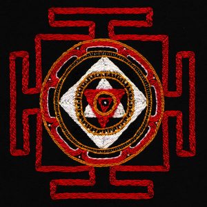 Yantra hand embroidered by Rose Devi.