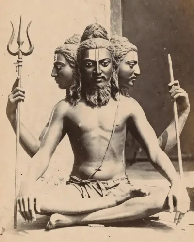 A digitally created representation of Shri Dattatreya.