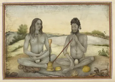 Drawing of two sadhus